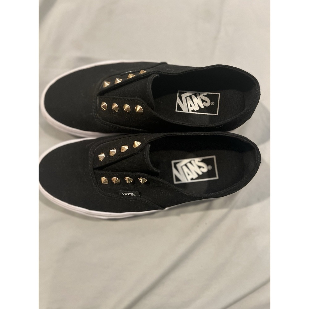 Vans Shoes Men 4.5 Women 6 Black With Metal Spikes